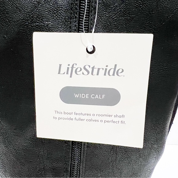 LifeStride Xtrovert Riding Boots Vegan Leather Wide Calf Black Size 8.5WIDE NEW - Picture 13 of 16